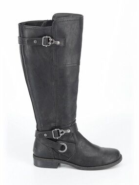 Guess Black Over-The-Knee Buckle Riding Boots